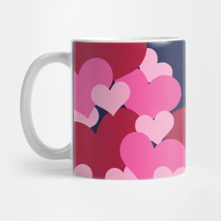 Hearts | Love | Pink | Dark Blue Mug